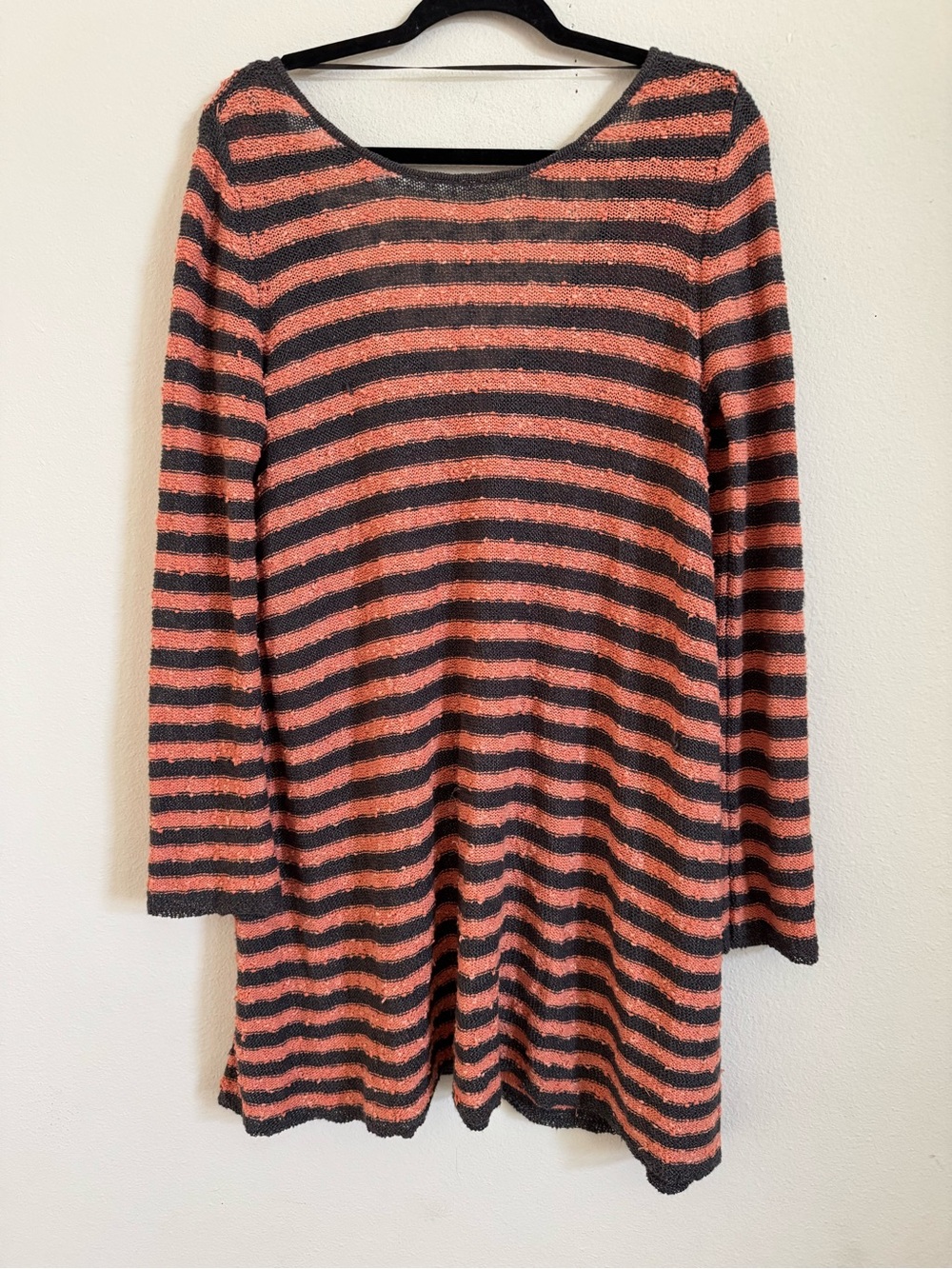 Free People Knit Boho Striped Mini Long sleeve Dress size S